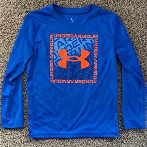 Under Armour Kids Bright Blue and Orange Long Sleeve Tee